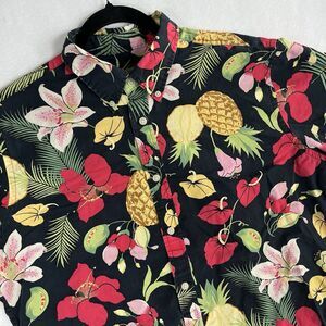 Brooks Brothers Red Fleece Men's XL Tropical Pineapple Floral Hawaiian Shirt SS